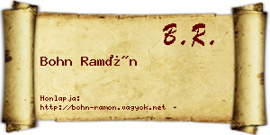 Bohn Ramón névjegykártya